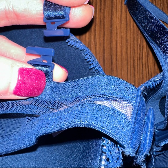 VS Victoria’s Secret Push Up Convertible Teal and Gold Lace Bra EUC 36C - Picture 4 of 6